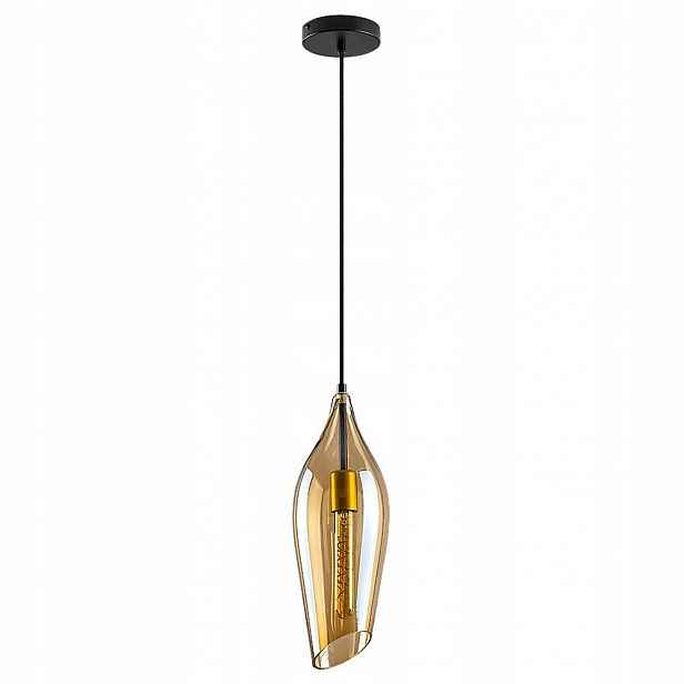 Černá závěsná lampa Bellini s teplým leskem nad stolem Rabalux