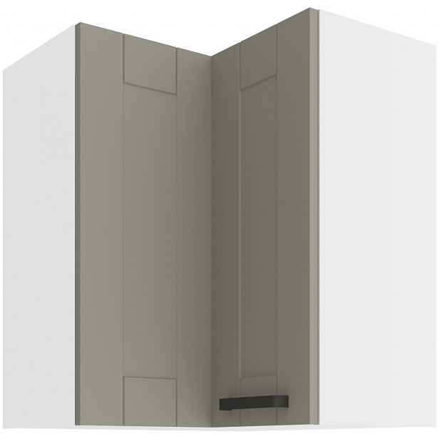 Horní rohová skříňka Luna 60x60 GN-72 2F (90°) Barva korpusu: Bílá, Barva dvířek: Clay Grey