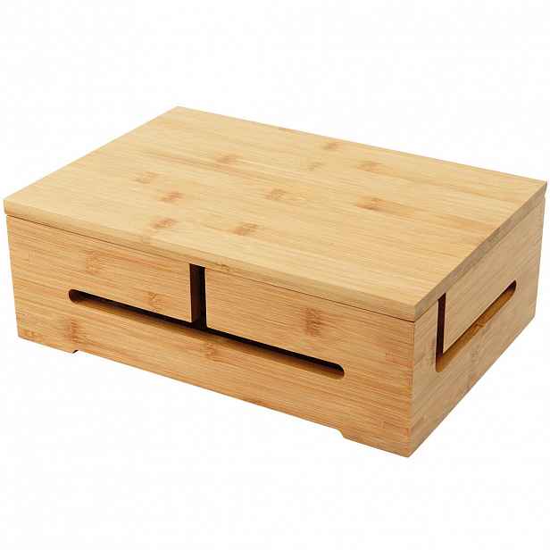 Relaxdays ORGANIZÉR přírodní bambus magnetické víko 32x22x11 cm