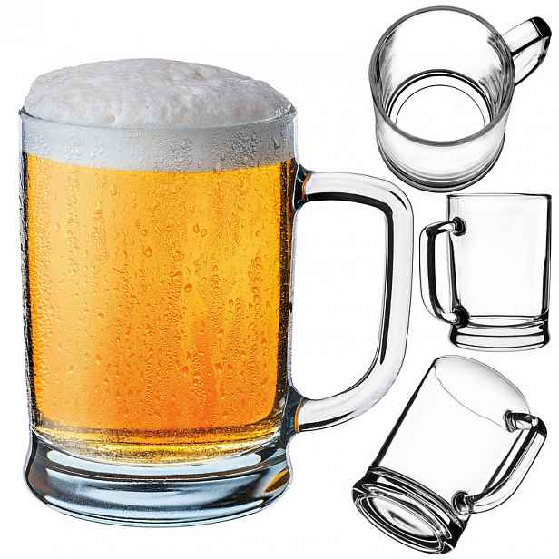 TEMU KADAX Pivní Půllitr 500ml 0,5L s , Velké Tlusté Sklo, Dárek