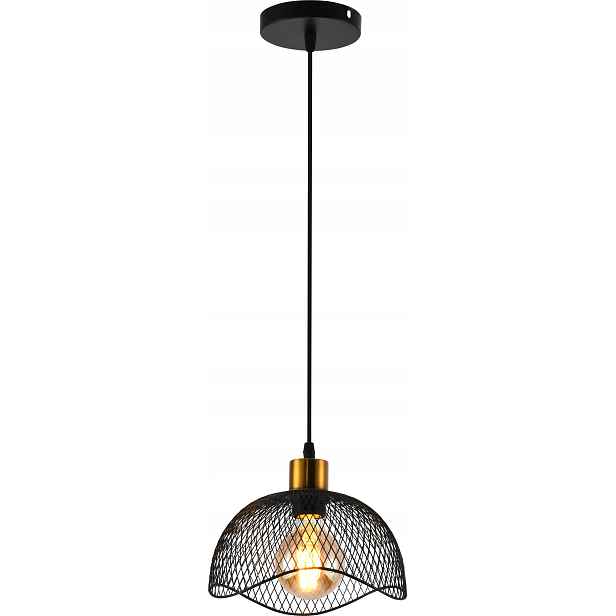 Vargo závěsná lampa industriální černo-mosazná drátěná E27 60W