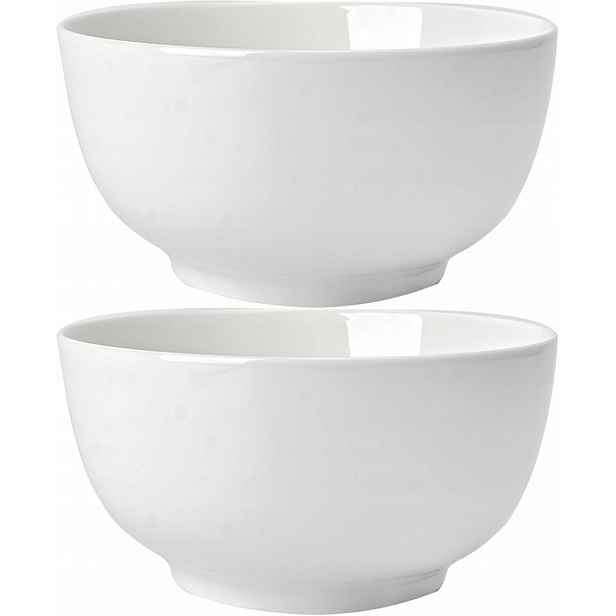 Velká Keramická Miska Na Oběd Do Polévky Bílá Porcelánová Japandi 2KS