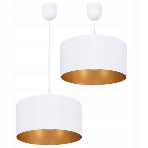 Velká Závěsná Stropní Lampa S Převisem, Zlatá, 40 CM