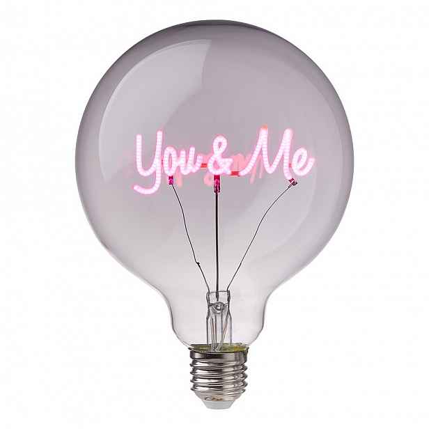Butlers BRIGHT LIGHT LED Žárovka "You & Me" - růžová
