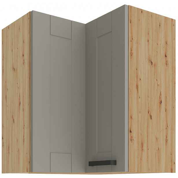 Horní rohová skříňka Luna 60x60 GN-72 2F (90°) Barva korpusu: Dub artisan, Barva dvířek: Clay Grey
