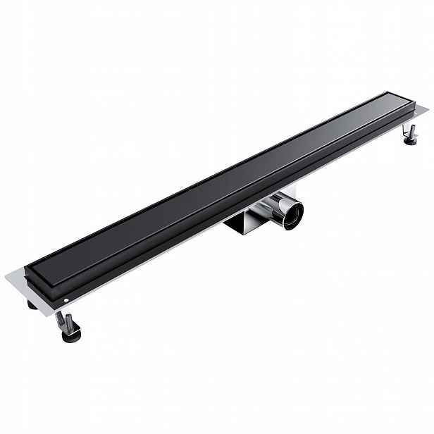 Lineární sprchová dehydratace Aqua Steel La Black 500 s hladkým roštem