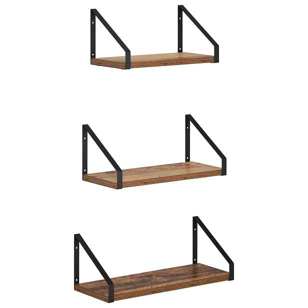 vidaXL Nástěnné poličky 3 ks Staré dřevo 40 x 16 x 15,5 cm