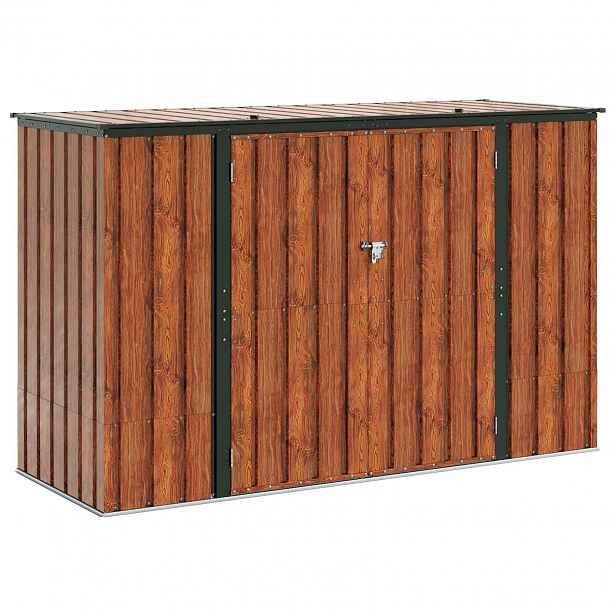 vidaXL Zahradní úložná krabice Hnědá 214 x 82 x 132 cm Ocel