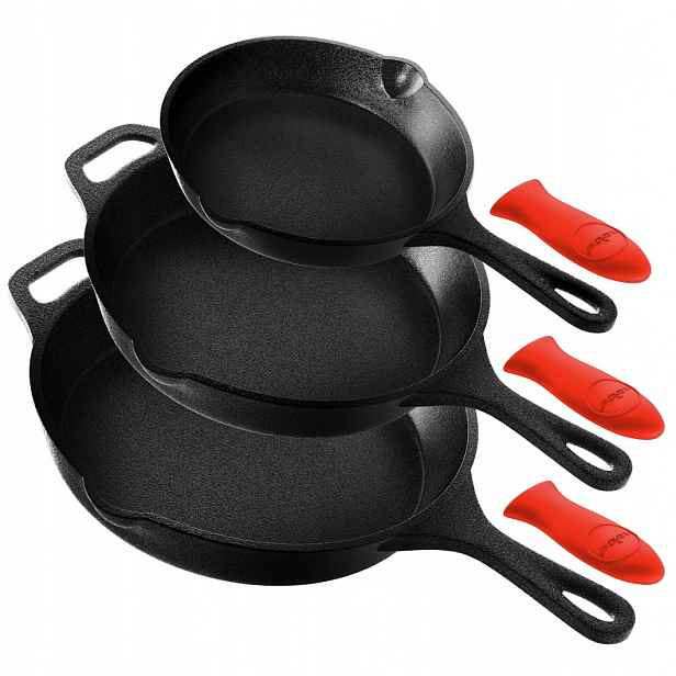 Litinové Pánve Sada 3 Kusů Nutrichef, Nepřilnavá Indukce