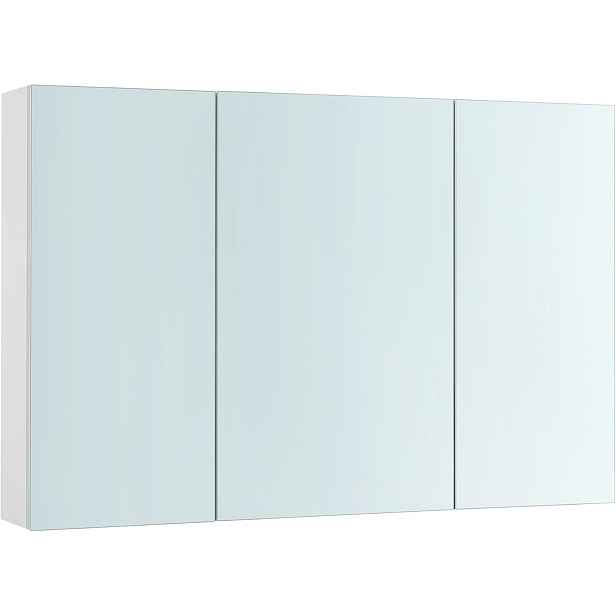 Koupelnová skříňka se zrcadlem a 3 dveřmi Vasagle 90x15x60 cm bílá