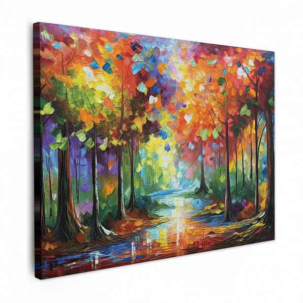 MuchoWow OBRAZ NA PLÁTNĚ Krajina - Les - Barvy - Příroda 40x30 cm