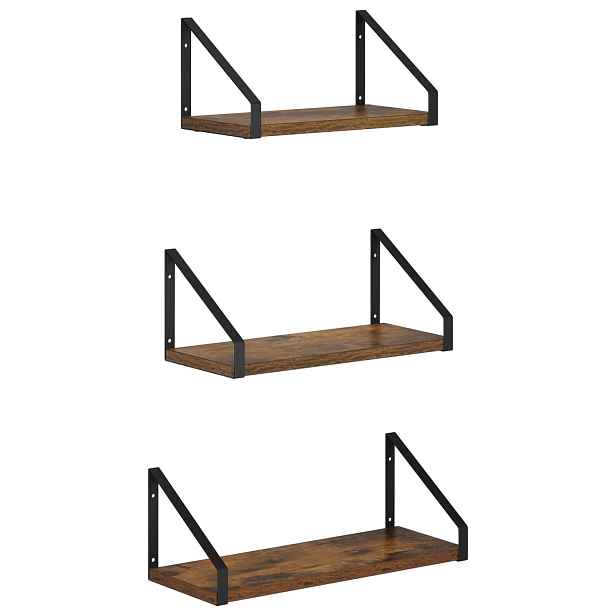 vidaXL Nástěnné poličky 3 ks Kouřový dub 40 x 16 x 15,5 cm