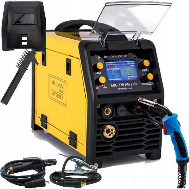Svařovací stroj Mig/mag Mig 220 Alu/Cu Synergia 4x4 LCD Igbt Tig Mma Pájení