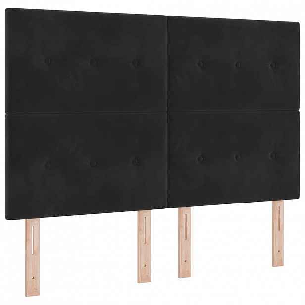 vidaXL Čelo postele Černý 144 cm samet