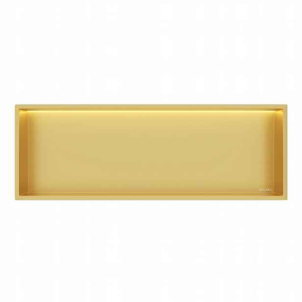 Interiérová Police S Led Osvětlením 30x90x10 cm Zlatá Wall-box One Led Balneo