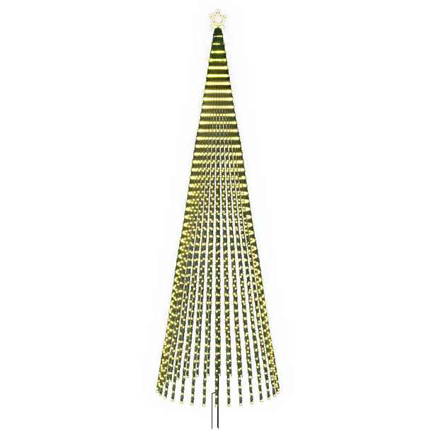vidaXL LED vánoční strom 500 cm 1524 LED Teplá bílá Ocel Černá