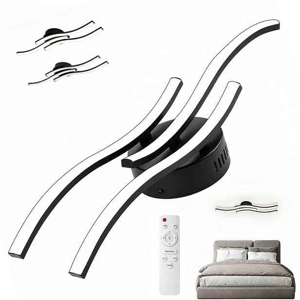 stropní svítidlo Led Stropní Svítidlo Černý Moderní Lustr 42W Do Obývacího Pokoje S Dálkový Ovladač