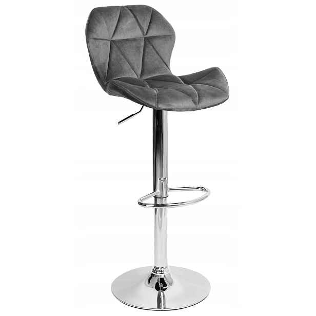 Barová Židle Otočná Nastavitelná Barová Židle Chrom Velvet Bar