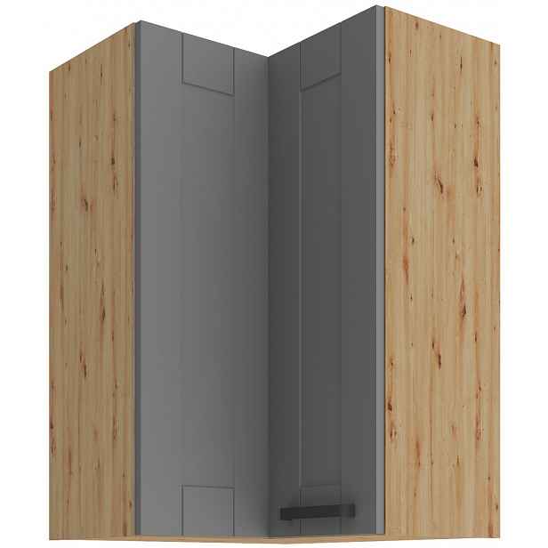 Horní rohová skříňka Luna 60x60 GN-90 2F (90°) Barva korpusu: Dub artisan, Barva dvířek: Dust Grey