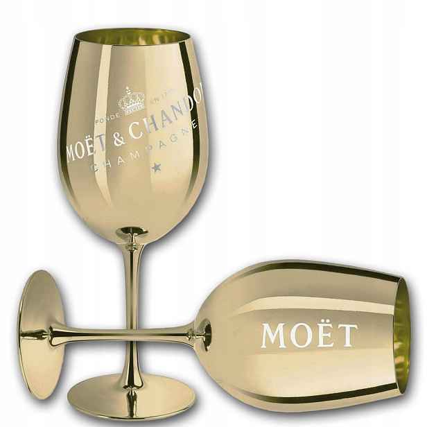 Sklenička Moët & Chandon Ibiza 1 ks Zlatá elegantní sklenice z plastu