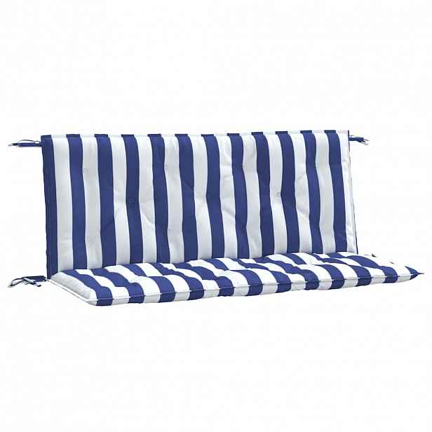vidaXL Podušky na lavici 2 ks modré a bílé pruhy 120x50x7 cm textil