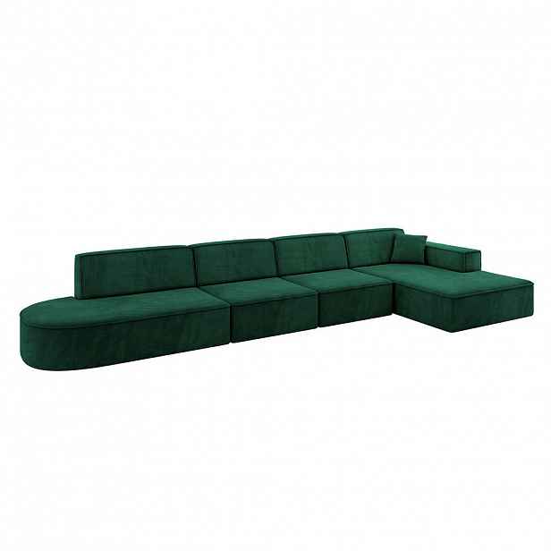 ALTDECOR ROHOVÁ SEDACÍ SOUPRAVA s otomanem vpravo IREA-L3-v4 – 412 × 165 × 77 cm, zelená