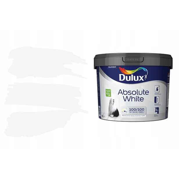 Barva barva Dulux Absolute White 9 l Dulux