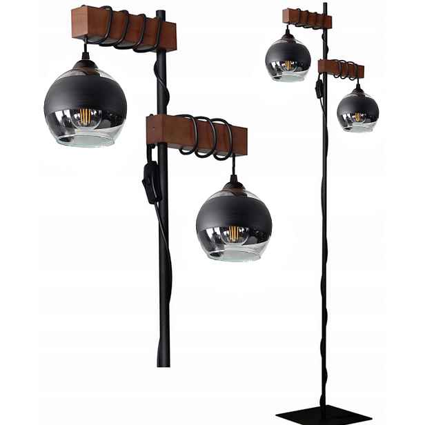 Led Loftová Stojací Lampa E27 Dekorativní Dřevo Moderní Do Obývacího Pokoje