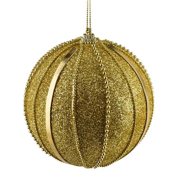 Mondex Vánoční baňka SANTA LILA Pearl 10 cm zlatá