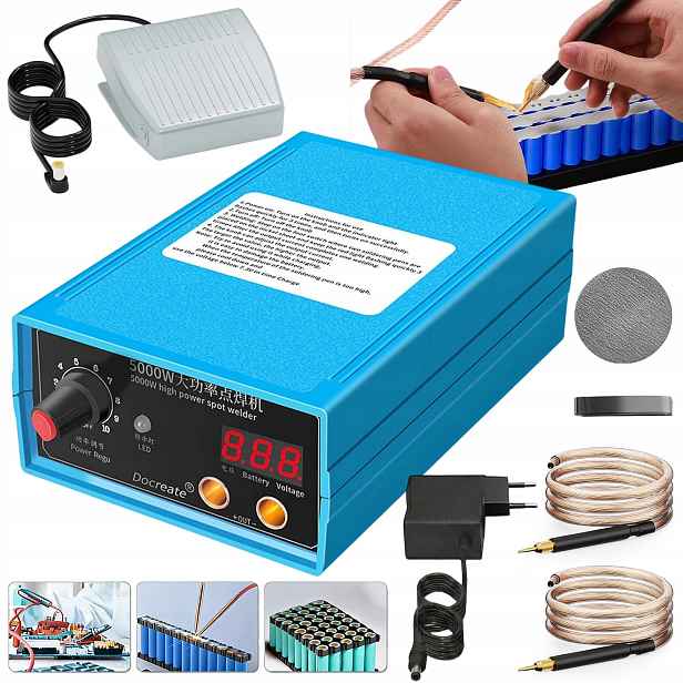 Přenosná 2V1 Bodová Svářečka S Nožním Ovládáním 0,1-0,15 MM 5000 W