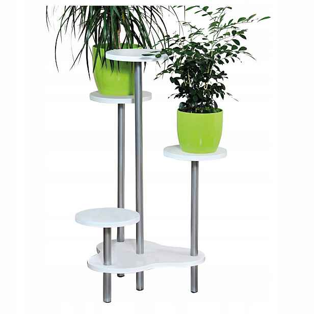 Stojan Na Květiny Bílý Držák Na Květináč Pro 4 Květináče 72 cm