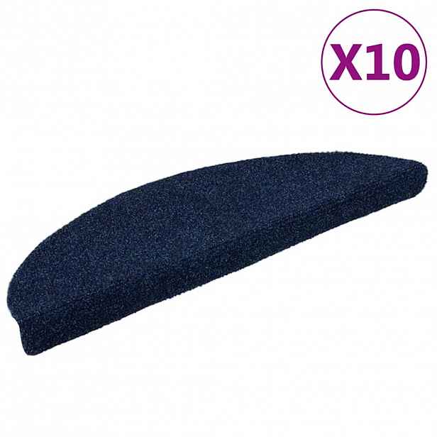 vidaXL Schodové rohože samolepicí 10 ks 56 x 17 x 3 cm tmavě modré půlkulaté