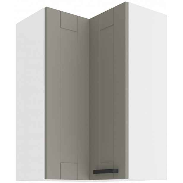 Horní rohová skříňka Luna 60x60 GN-90 2F (90°) Barva korpusu: Bílá, Barva dvířek: Clay Grey