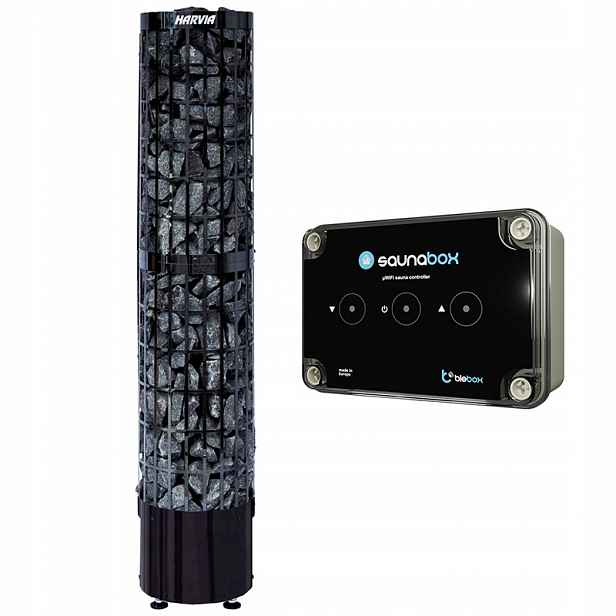 Kamna Harvia Cilindro PC66E 6,6 kW Black Steel a BleBox SaunaBox