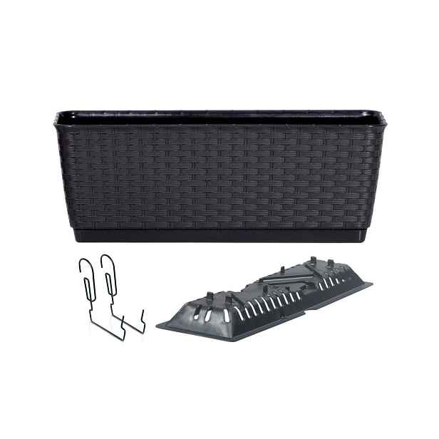 Prosperplast Truhlík s háky TEZIR antracit, varianta 49,2 cm