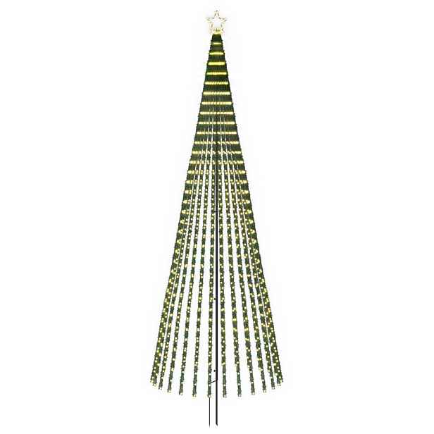 vidaXL LED vánoční strom 400 cm 1028 LED Teplá bílá Ocel Černá