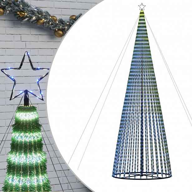vidaXL LED vánoční stromek 1544 modrých LED diod 500 cm