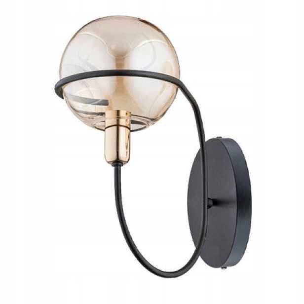 Alfa Nástěnná lampa Petra černá, minimalistická, skleněná koule, 1xE14, 10W