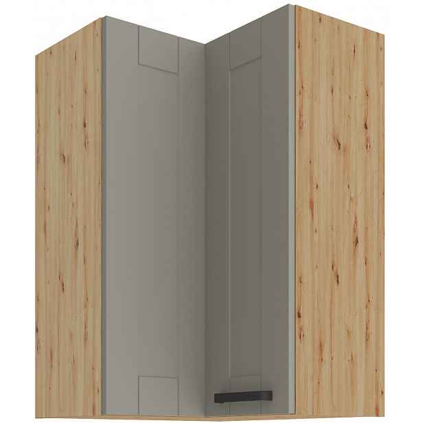 Horní rohová skříňka Luna 60x60 GN-90 2F (90°) Barva korpusu: Dub artisan, Barva dvířek: Clay Grey