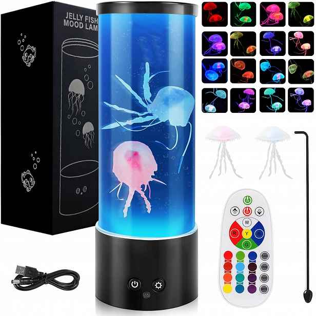 Lampička Lava Lampa Lava S Medúzami Stolní Lampa Pro Dekoraci Rgb Dálkový Ovladač