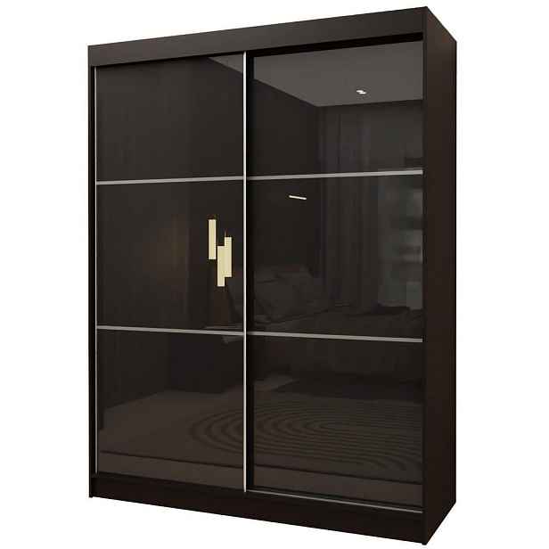 MASSENO ŠATNÍ SKŘÍŇ S POSUVNÝMI DVEŘMI VITALE, 160/216/61 cm 2dveřová, černá