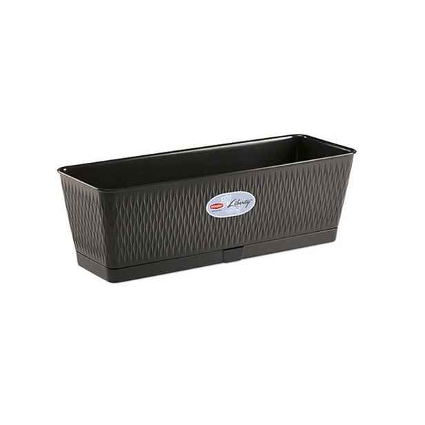 truhlík 50cm grafit LIBERTY+miska,š18,v.16cm, plast