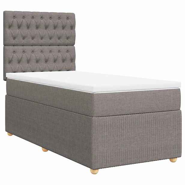 vidaXL Box spring postel s matrací taupe 90x190 cm textil