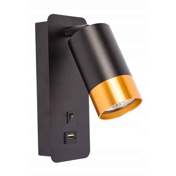 Nástěnná lampa Nuo s vypínačem, Usb nabíječka, nástěnné Led lampy