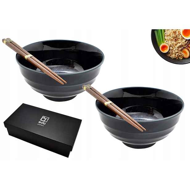 Sada 2 misek s tyčinkami Udon Iro modré 800 ml