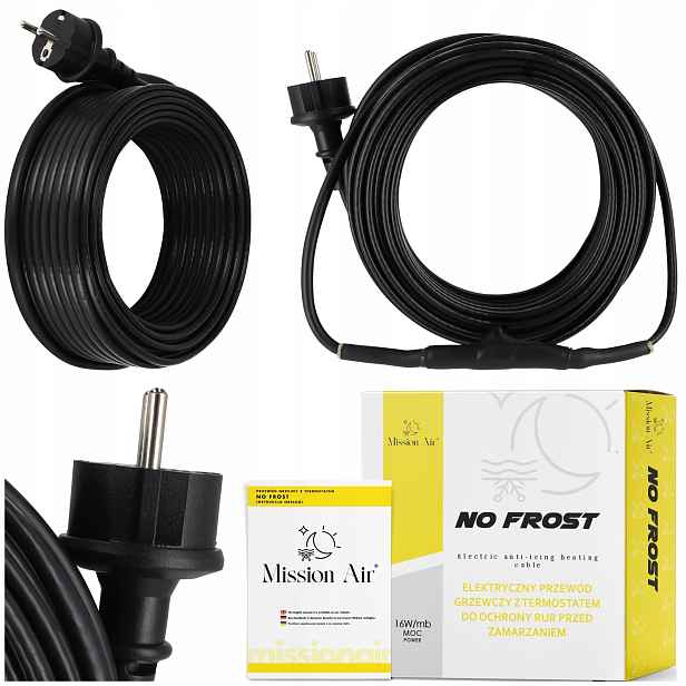 Topný Kabel S Termostatem pro trubky střešního žlabu 16W/m 16M