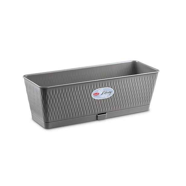 truhlík 50cm kam.šedý LIBERTY+miska,š18,v.16cm, plast