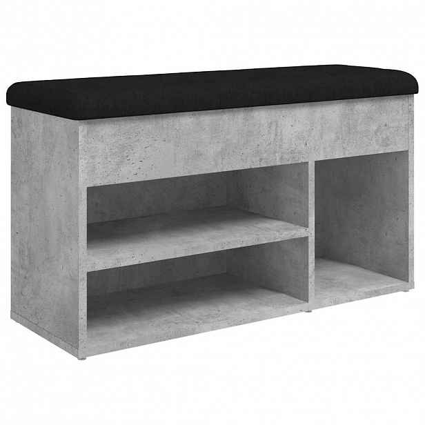 vidaXL Lavice s botníkem betonově šedá 82 x 32 x 45,5 cm dřevotříska