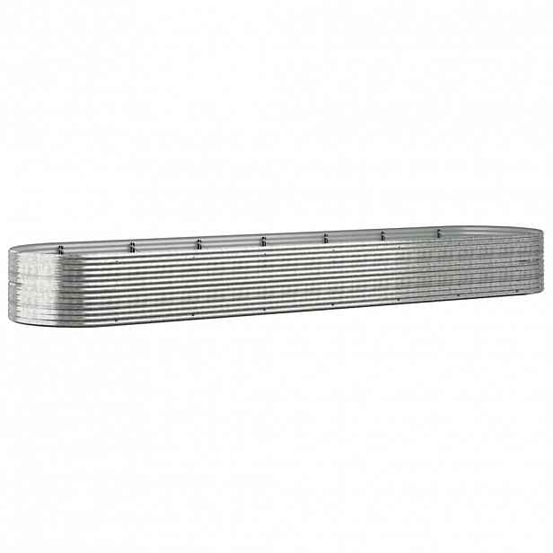 vidaXL Vyvýšený záhon práškově lakovaná ocel 584x140x68 cm stříbrný