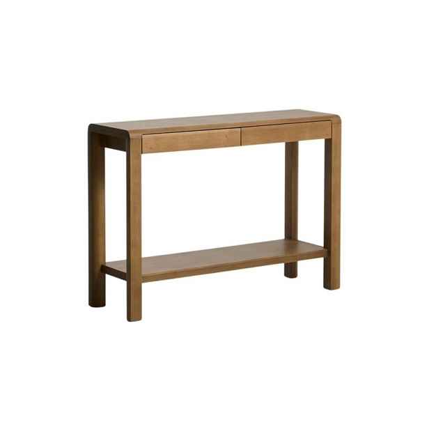 Konzolový stolek v dekoru dubu v přírodní barvě 35x112 cm Arelida – Kave Home
